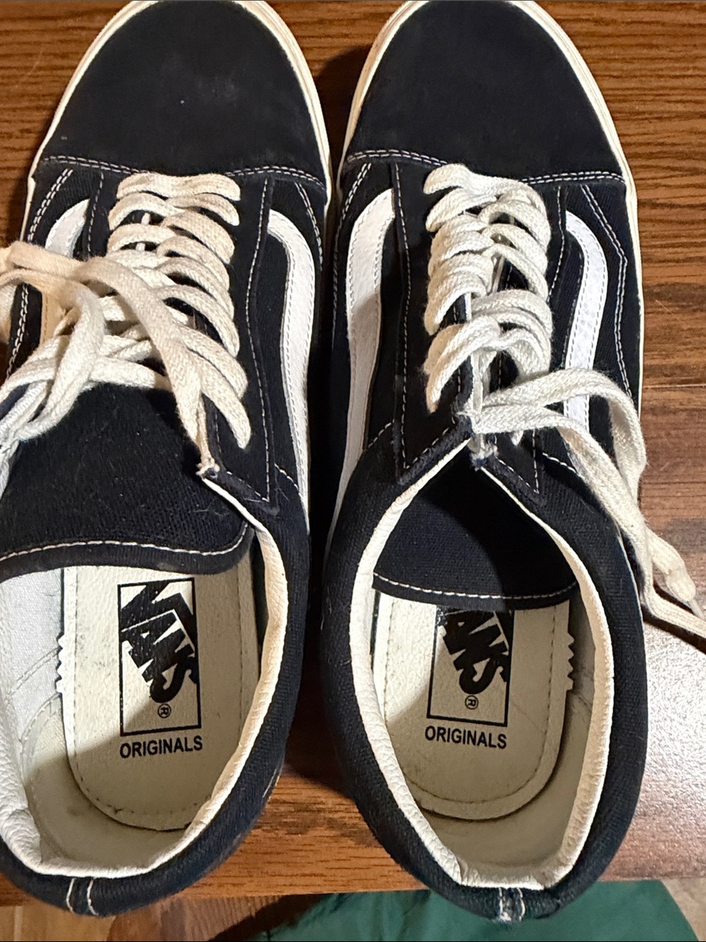 Vans Black and White Old Skool Skate Sneakers in size 10 men’s or 11.5 woman